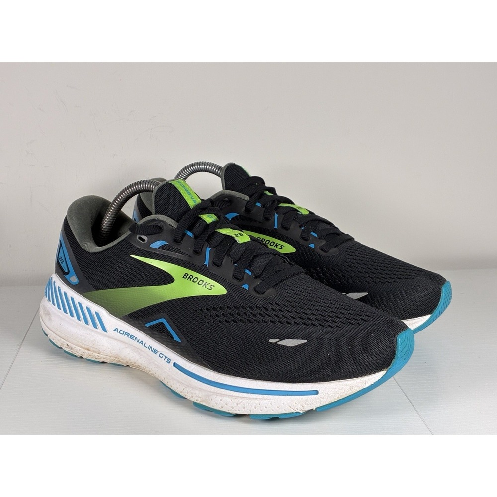 Brooks Adrenaline GTS 23 Shoes Mens Size 9 Black Blue Running Athletic Sneakers